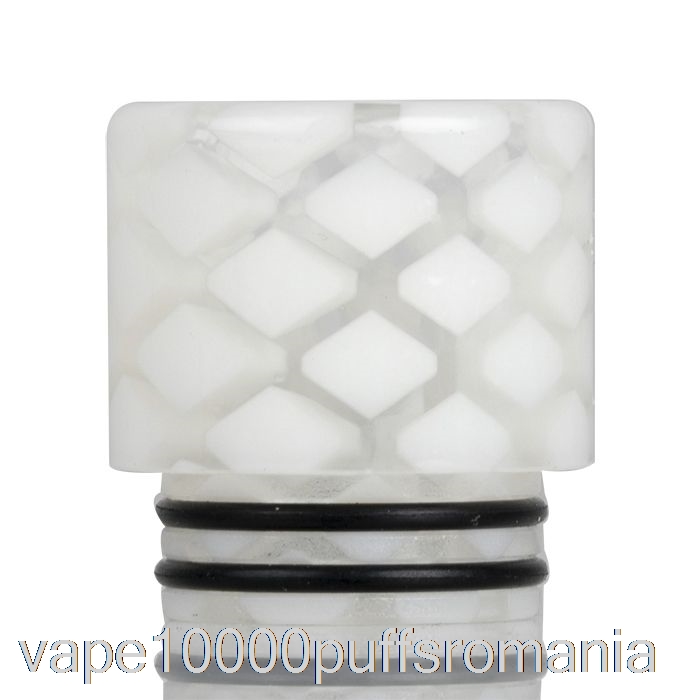 Vape Romania 810 Clear Snakeskin Resin Drip Tip Alb